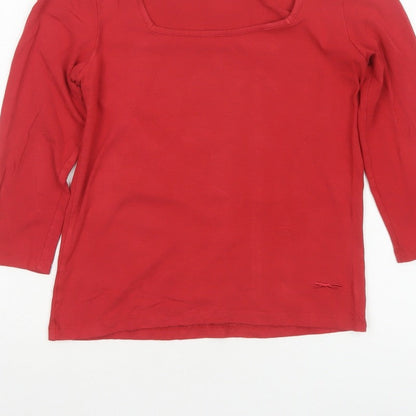 Paul Costelloe Dressage Women Red UK 10 Square Neck Jersey Top
