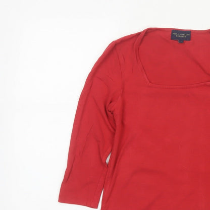 Paul Costelloe Dressage Women Red UK 10 Square Neck Jersey Top