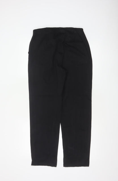 Marks & Spencer Women Black UK 12 Regular Straight Dress Trousers
