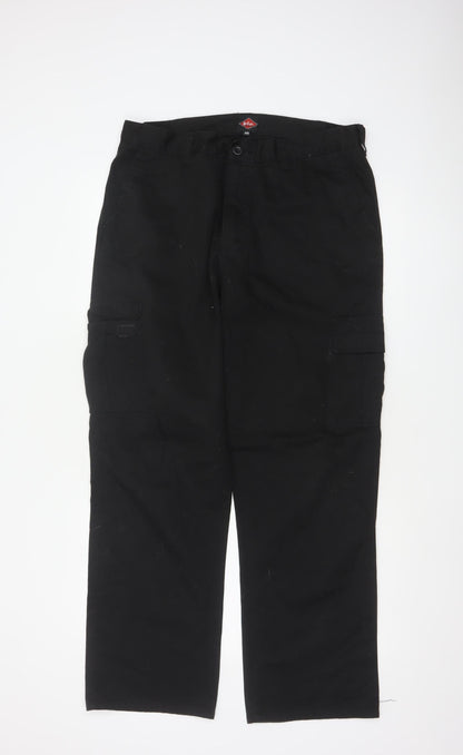 Lee Cooper Men’s Black 34R Cargo Workwear Trousers W34 Regular