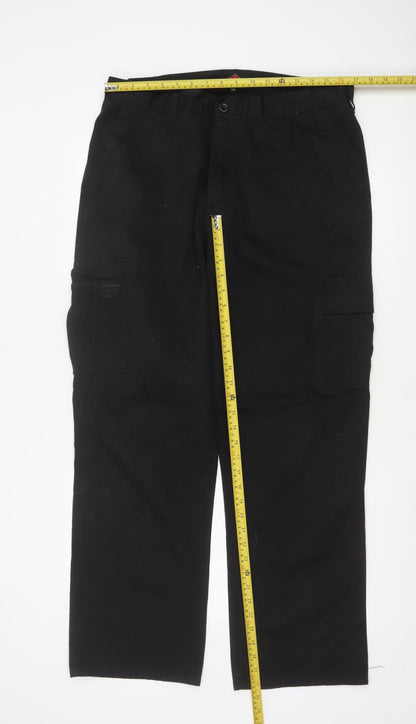Lee Cooper Men’s Black 34R Cargo Workwear Trousers W34 Regular