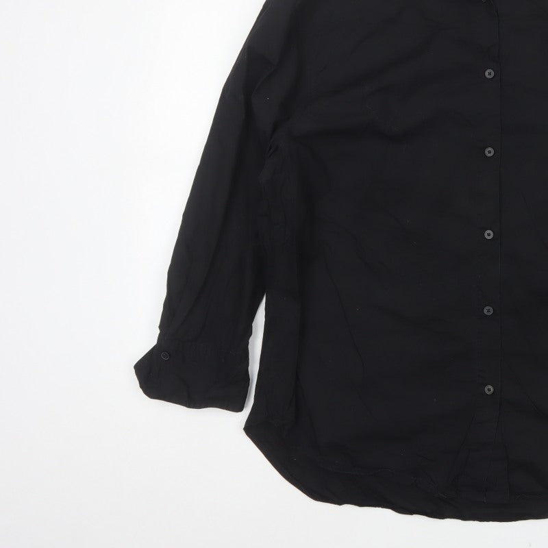 Zara Women’s Black Size S Classic Collared Long Sleeve Button-Up Shirt