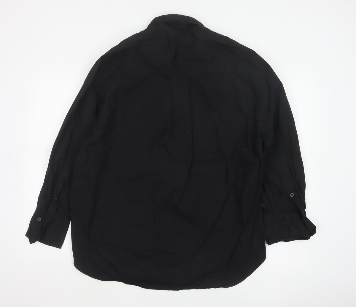Zara Women’s Black Size S Classic Collared Long Sleeve Button-Up Shirt