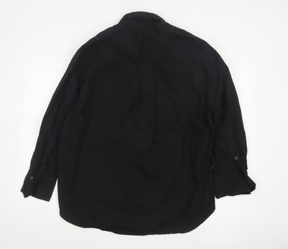 Zara Women’s Black Size S Classic Collared Long Sleeve Button-Up Shirt