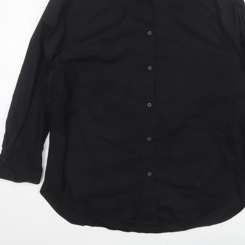 Zara Women’s Black Size S Classic Collared Long Sleeve Button-Up Shirt