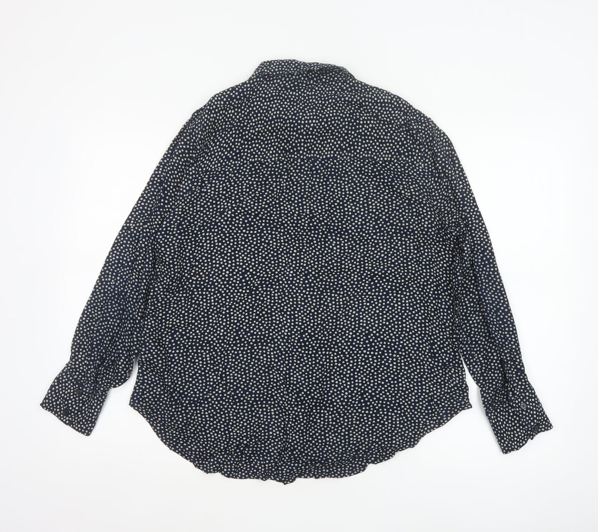 Marks & Spencer Women Blue Polka Dot Button-Up Blouse UK 14