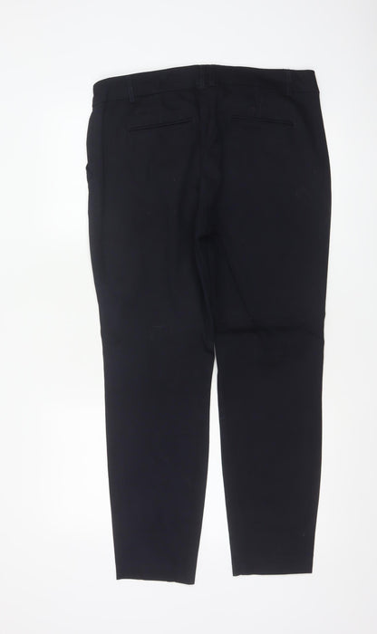 Wallis Women Black UK 14 Straight Leg Tailored Cotton Dress Trousers
