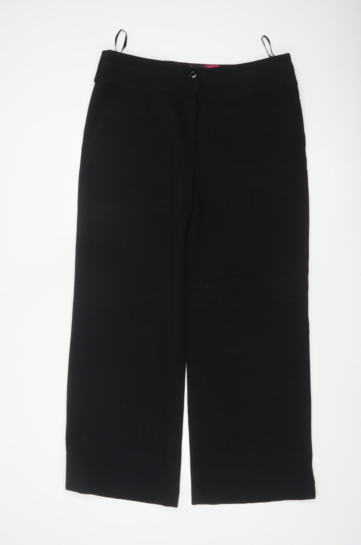 Additional front view of Betty Jackson Black Women’s Black UK 16 High Waist Wide-Leg Dress Trousers