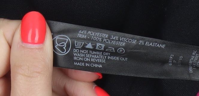 Brand and care label for Betty Jackson Black Women’s Black UK 16 High Waist Wide-Leg Dress Trousers