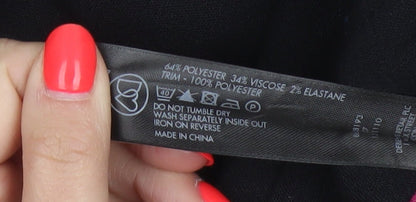 Brand and care label for Betty Jackson Black Women’s Black UK 16 High Waist Wide-Leg Dress Trousers