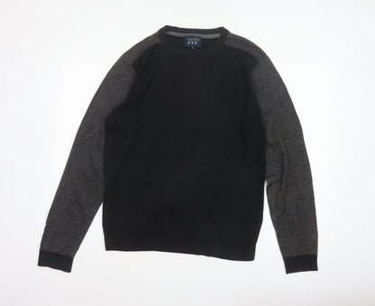Mish Mash DRK Men’s Black Grey M Argyle Knit Crew Neck Jumper