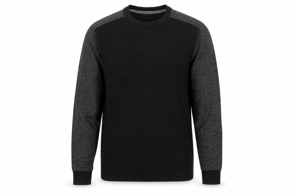 Mish Mash DRK Men’s Black Grey M Argyle Knit Crew Neck Jumper