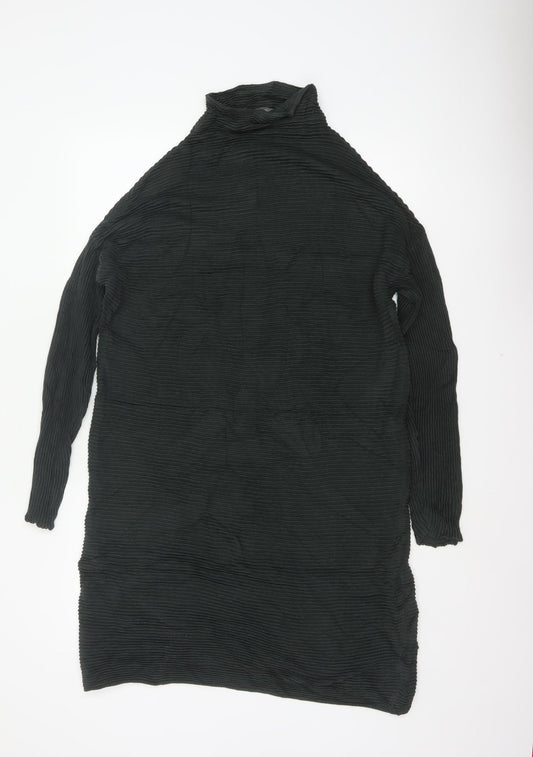 Additional front view of French Connection Women Black XS Roll Neck Knit Jumper Dress