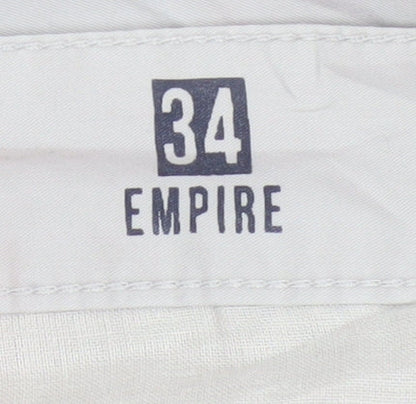Empire Men’s Ivory Classic Chino Trousers W34 Straight Leg Cotton