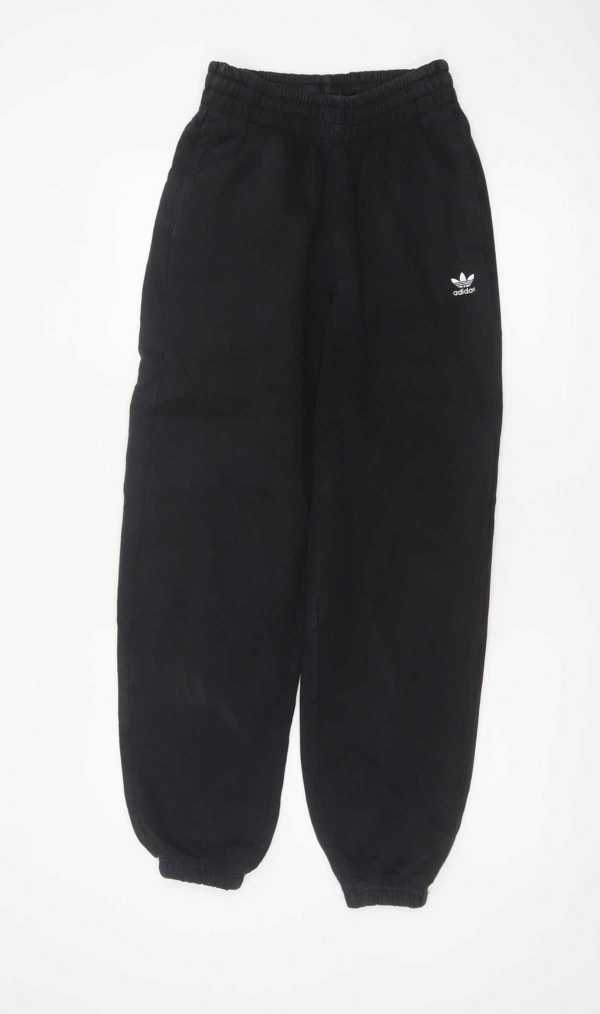 Additional front view of adidas Women’s Black XS Logo Fleece Cuffed Jogger Trousers