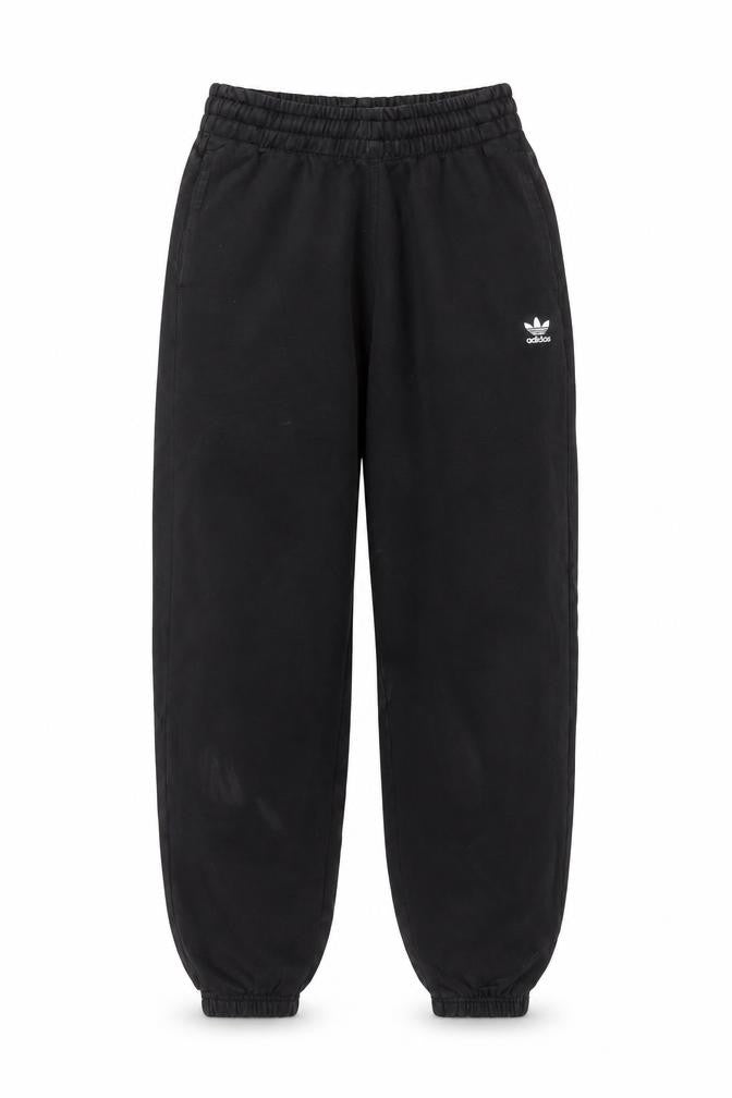 Front view of adidas Women’s Black XS Logo Fleece Cuffed Jogger Trousers