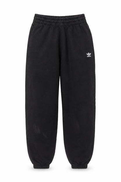 Front view of adidas Women’s Black XS Logo Fleece Cuffed Jogger Trousers
