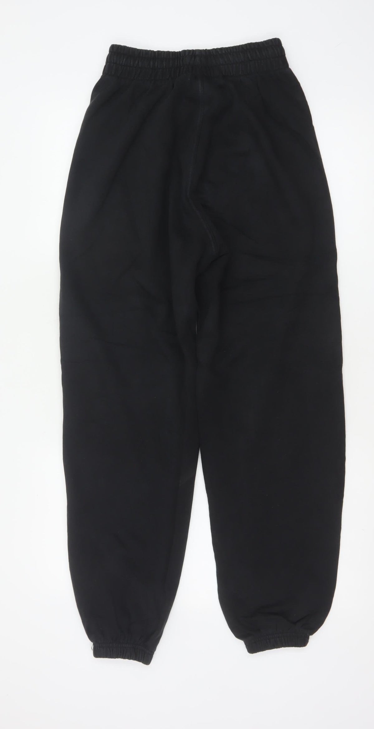 Close-up detail of adidas Women’s Black XS Logo Fleece Cuffed Jogger Trousers