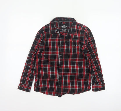 Threadboys Boys Multicoloured 9-10 Years Plaid Cotton Button-Up Shirt