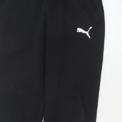 Puma Men’s Black M Jogger Sweatpants Logo Elastic Waist Cuffed