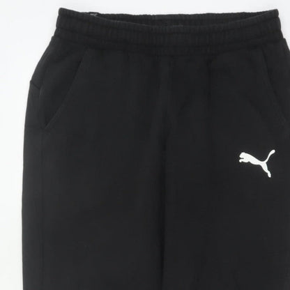 Puma Men’s Black M Jogger Sweatpants Logo Elastic Waist Cuffed