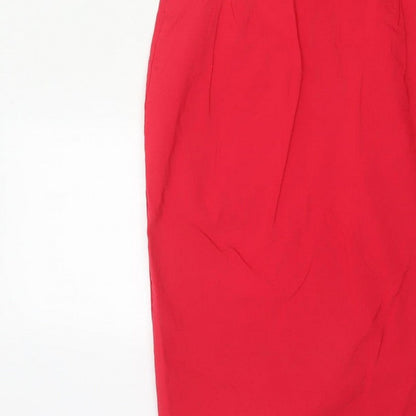 Androse Women Red UK 14 Bodycon Knee Dress Ruffle V-Neck Party