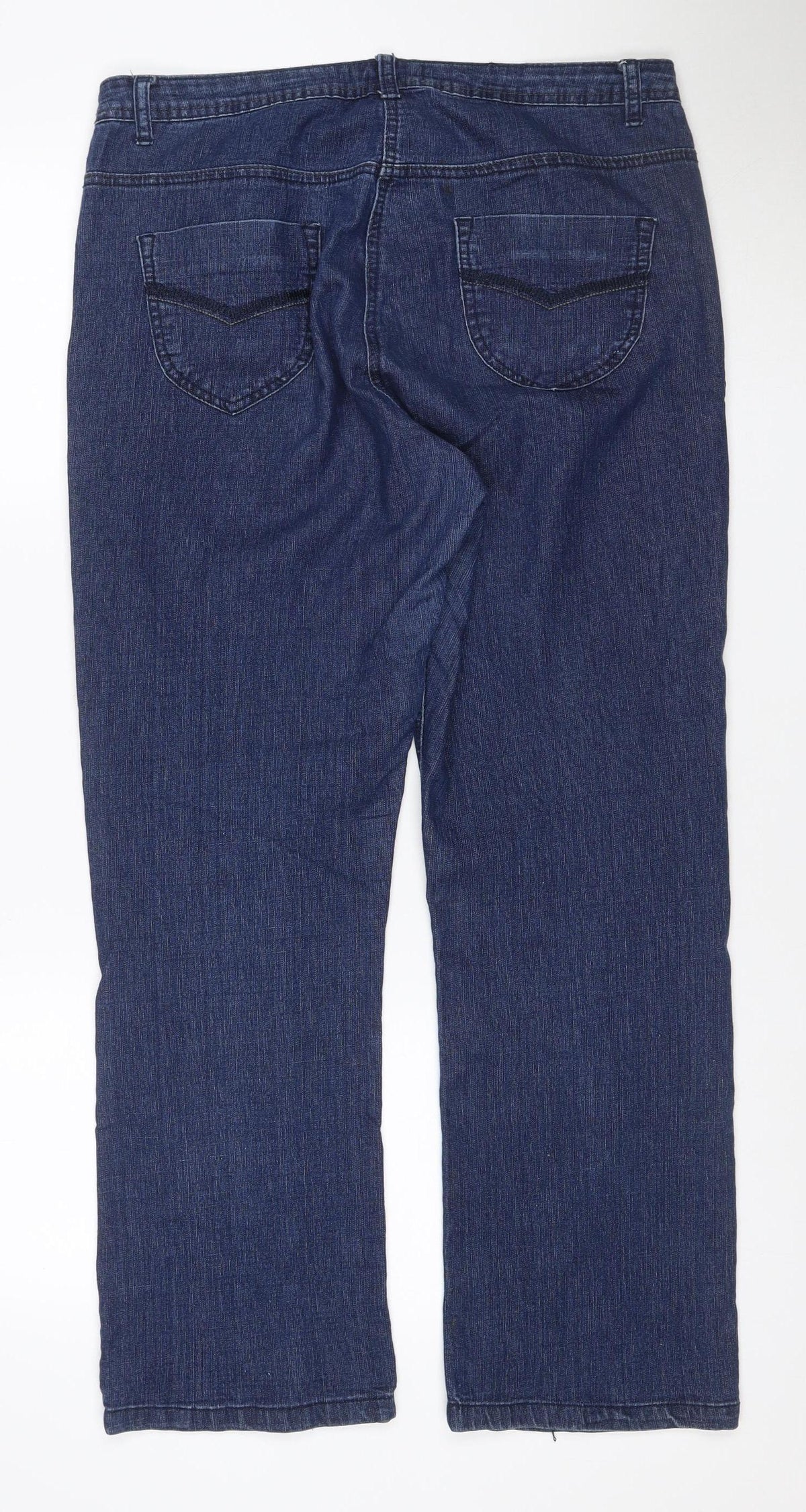 BM Essentials Women’s Blue Size 14 Straight Stretch Denim Jeans