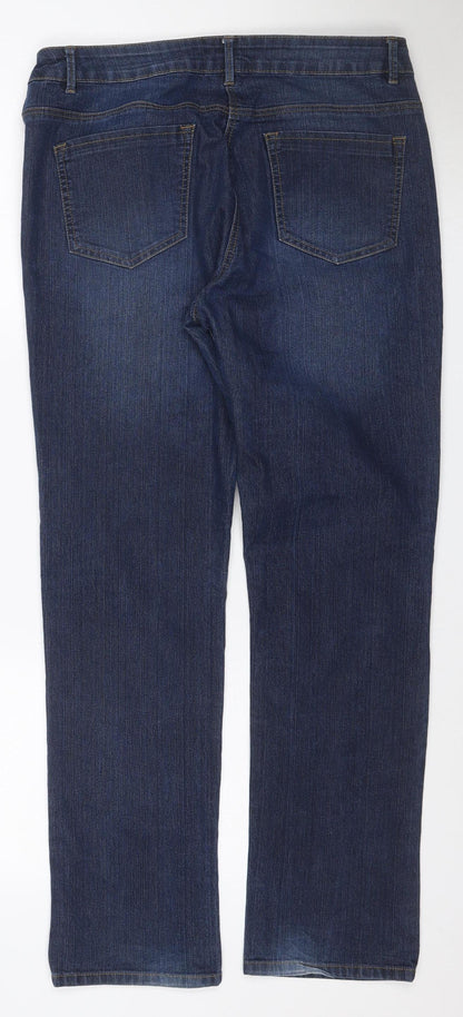 George Women’s Blue UK 14 Straight Mid Rise Stretch Jeans