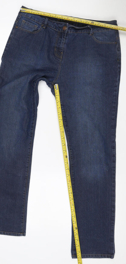 George Women’s Blue UK 14 Straight Mid Rise Stretch Jeans