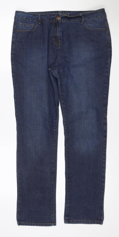 George Women’s Blue UK 14 Straight Mid Rise Stretch Jeans