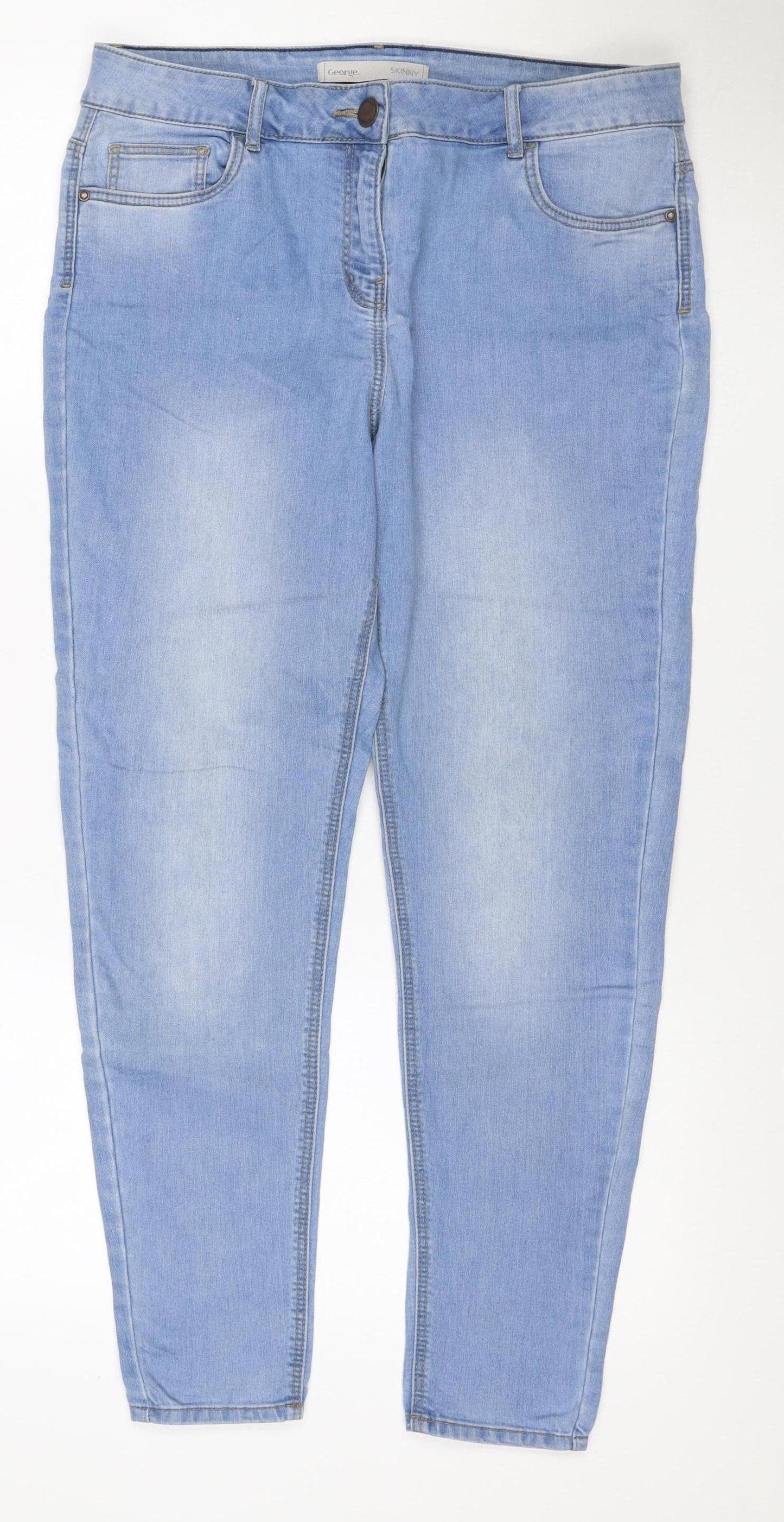 George Women Blue UK 14 Skinny Stretch Mid Rise Jeans