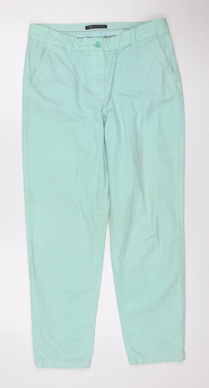 Marks and Spencer Women Green Size 10 Short Straight Cotton Jeans