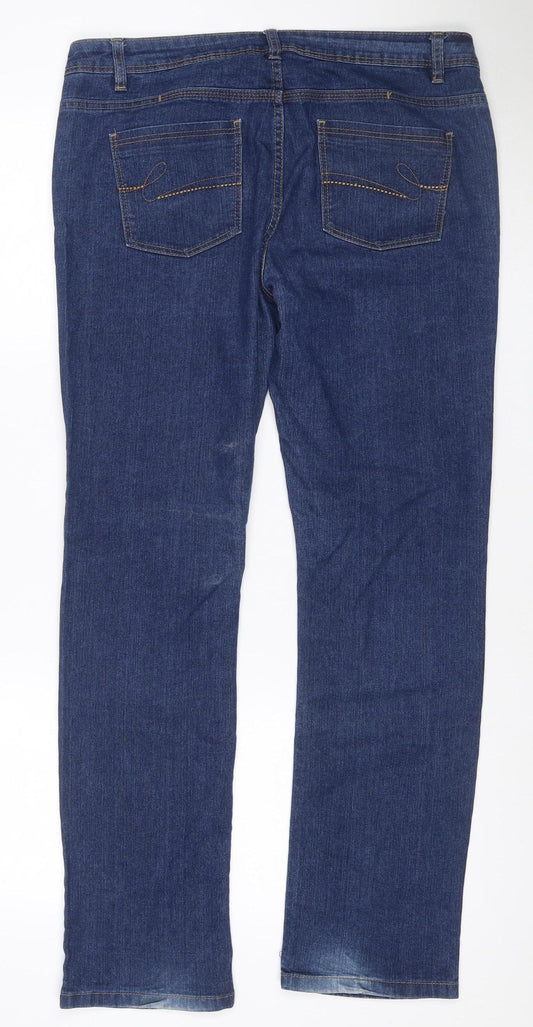 George Women Blue UK 14 Straight Leg Stretch Denim Jeans Regular
