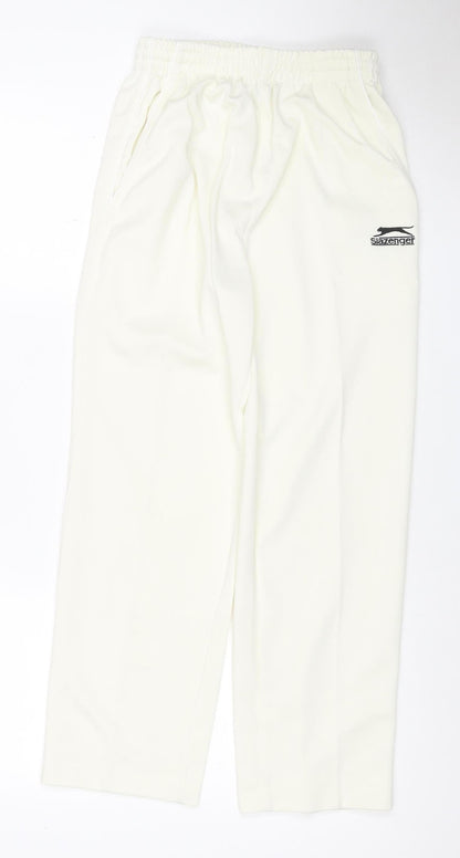 Additional front view of Slazenger boys’ ivory 9-10 years track pants straight leg