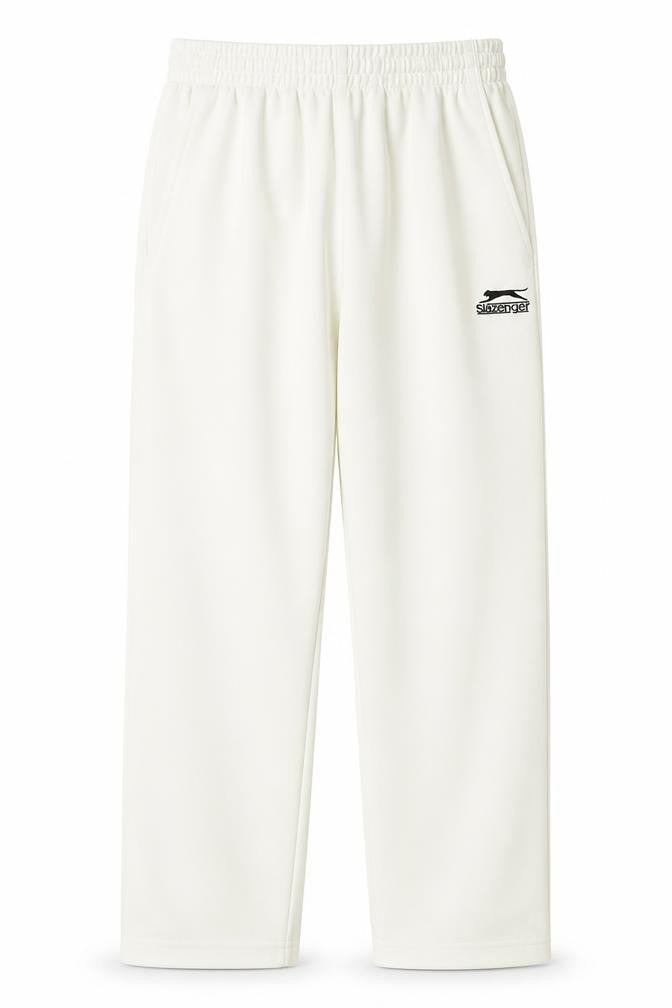 Front view of Slazenger boys’ ivory 9-10 years track pants straight leg