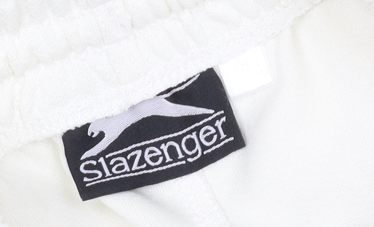 Brand and care label for Slazenger boys’ ivory 9-10 years track pants straight leg