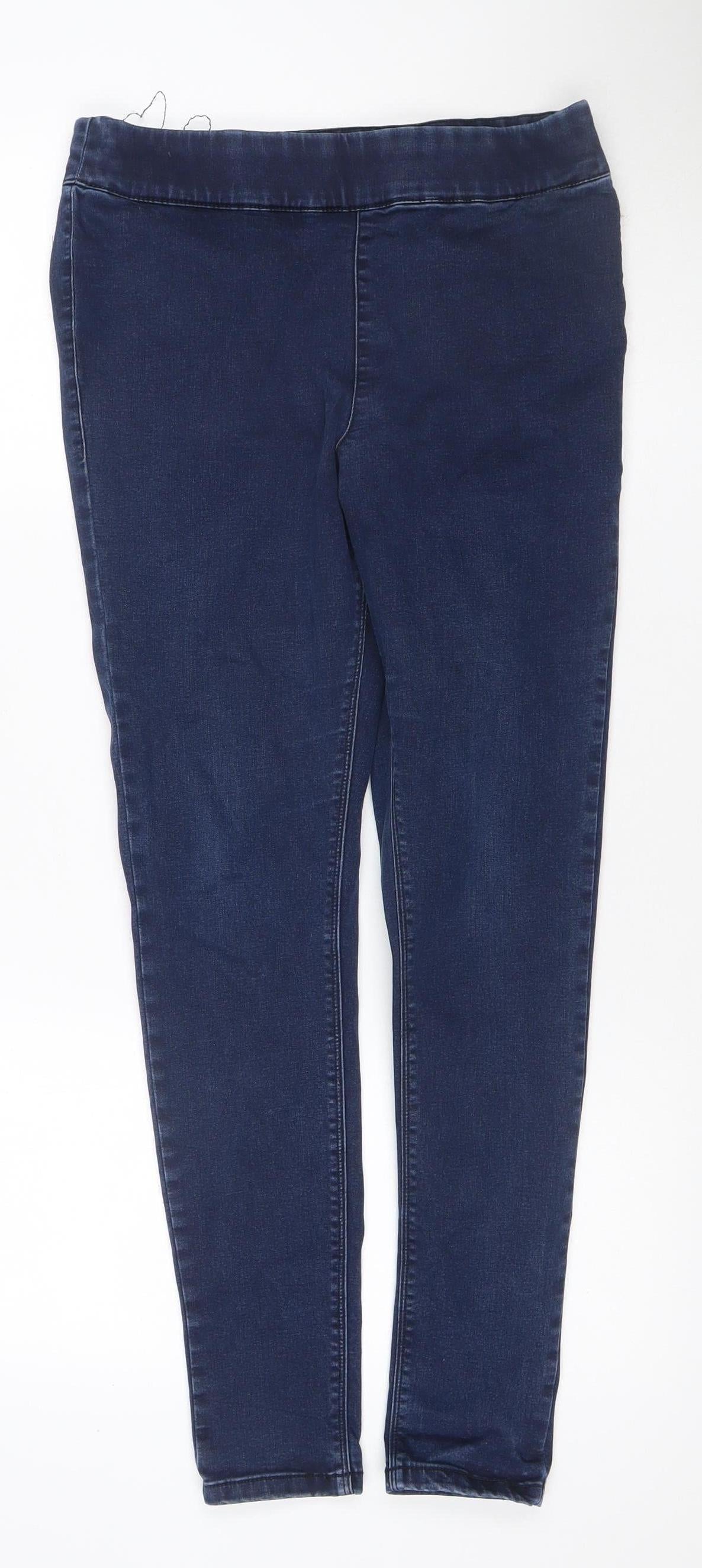 Marks & Spencer Women Blue UK 12 Skinny Stretch Jeggings Dark Wash Denim
