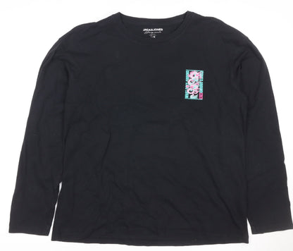 Jack & Jones Men's Black M Dragon Graphic Long Sleeve T-Shirt