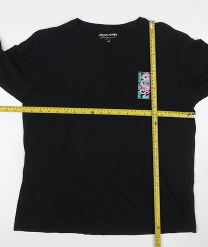 Jack & Jones Men's Black M Dragon Graphic Long Sleeve T-Shirt