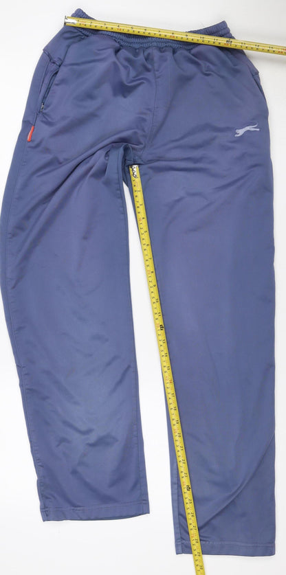 Slazenger Men’s Blue S Track Pants Straight Leg Zip Pockets