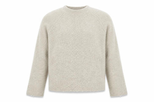 ASOS Women Beige UK 6 Ribbed Mock Neck Raglan Knit Pullover Jumper