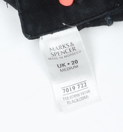 Marks and Spencer Women Black UK 20 Velvet Bootcut Stretch Trousers