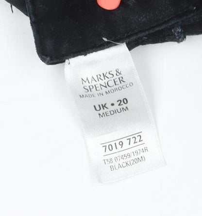 Marks and Spencer Women Black UK 20 Velvet Bootcut Stretch Trousers