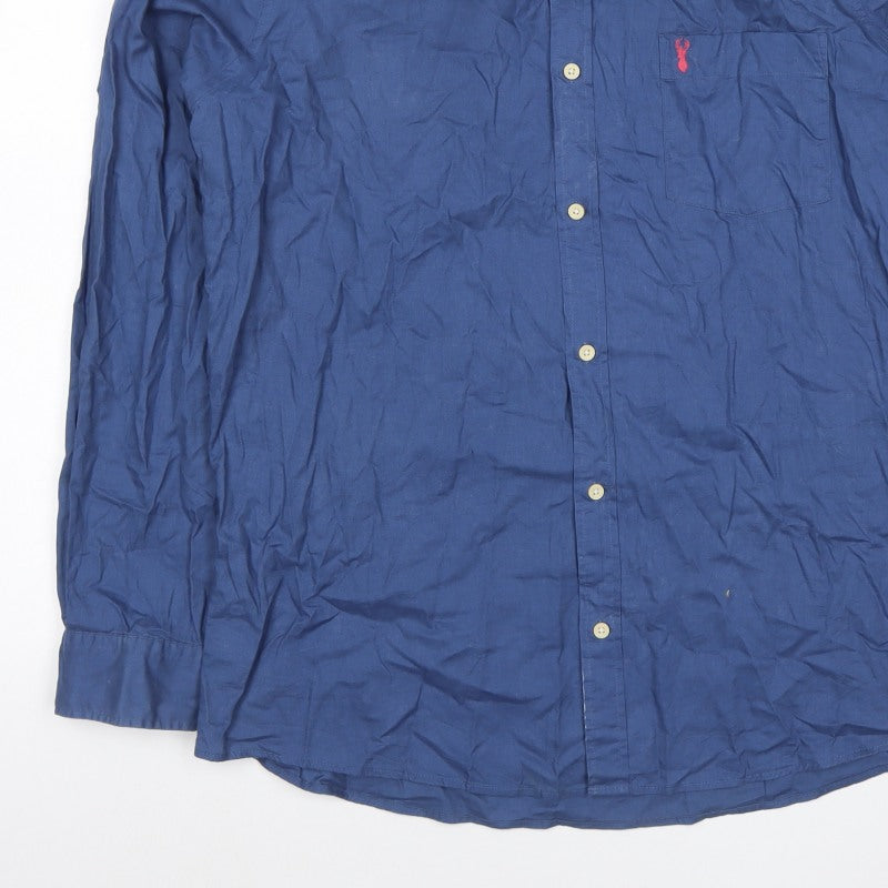 Next Men's Blue XL Slim Fit Long Sleeve Button-Up Shirt