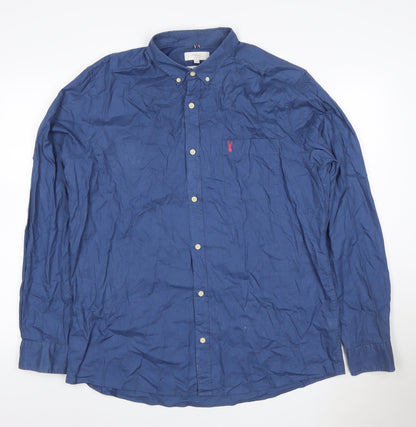 Next Men's Blue XL Slim Fit Long Sleeve Button-Up Shirt