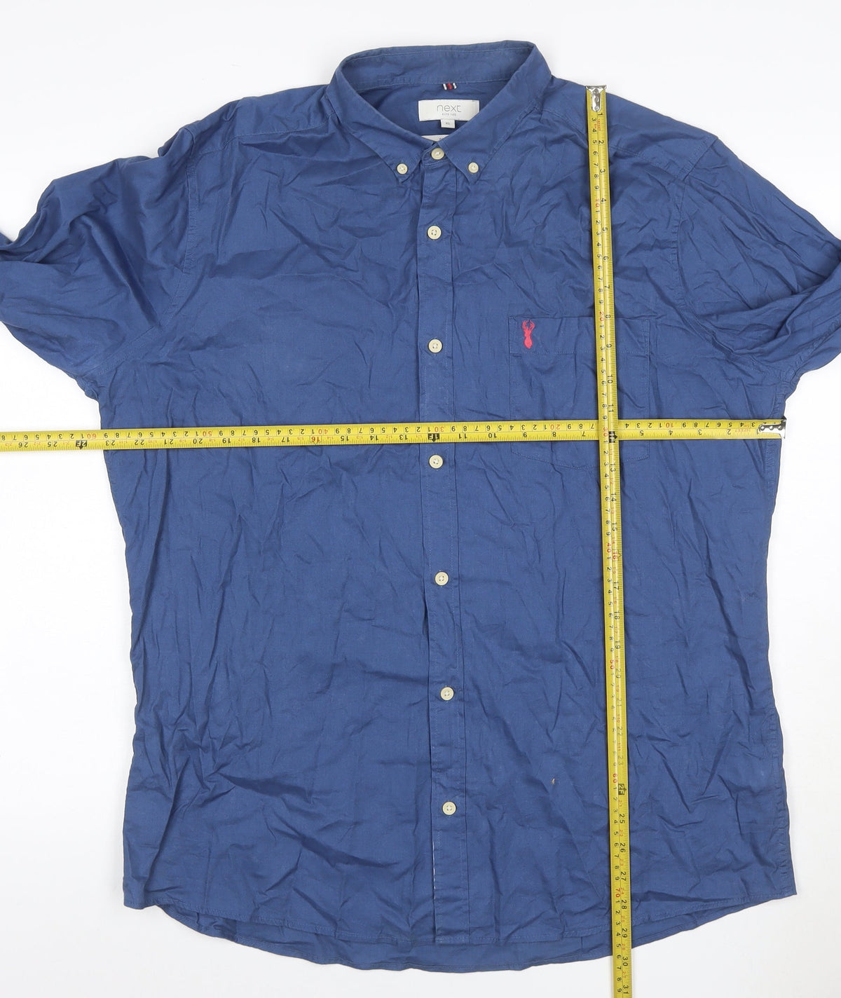 Next Men's Blue XL Slim Fit Long Sleeve Button-Up Shirt