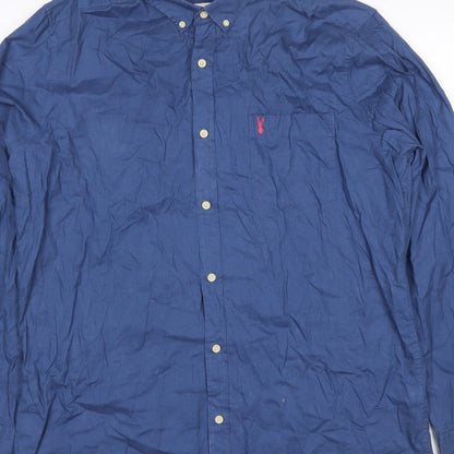 Next Men's Blue XL Slim Fit Long Sleeve Button-Up Shirt