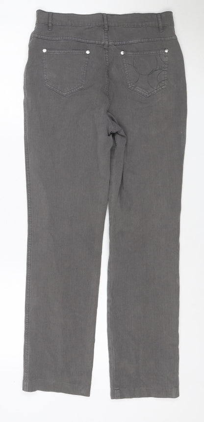 Marble Women’s Grey UK 10 Straight Stretch Jeans 5 Pocket