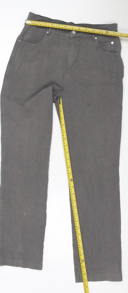 Marble Women’s Grey UK 10 Straight Stretch Jeans 5 Pocket