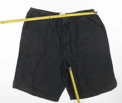 Calvin Klein Men’s Black L Cotton Drawstring Elastic Waist Shorts